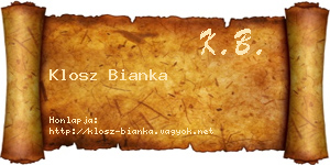 Klosz Bianka névjegykártya